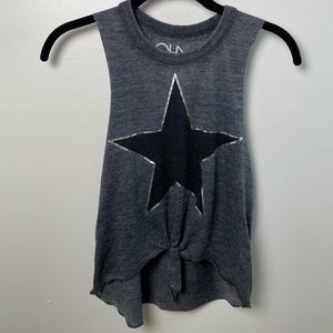 Chaser brand graphic (star) tie tank top.